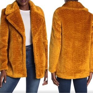 NWT French Connection Cozy Faux Shearling Jacket - Buttercup  Medium